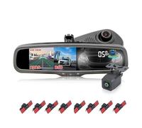 Telecamera Posteriore HD 1920x1080P 5" Monitor Per Specchietto Retrovisore Per Auto DVR Doppia Lente Con Sensore Parcheggio Piatto 16 Mm Registratore Guida G-sensor(Blu,8 Sensor)