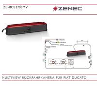 Telecamera posteriore Multi-View ZENEC ZE-RCE3703MV compatibile con Fiat Duca...
