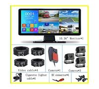 Telecamera Posteriore per Auto 10.36 "Touch 4 Canali Split Screen Car MP4 Recorder Monitor Con AHD Backup Camera DVR for Camion Bus Pickup Trailer(Monitor add 4 Camera-02,None)