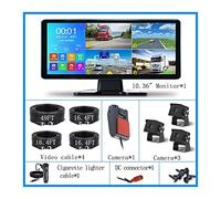 Telecamera Posteriore per Auto 10.36 "Touch 4 Canali Split Screen Car MP4 Recorder Monitor Con AHD Backup Camera DVR for Camion Bus Pickup Trailer(Monitor add 4 Camera,64G)