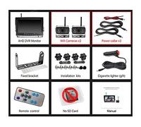 Telecamera Posteriore per Auto 2023 Aggiornamento AHD Digital Wireless Backup DVR Record Camera e 4CH 9 Inch AHD Monitor Kit for camion/rimorchio/autobus/pickup/rimorchio(With 2 cameras)
