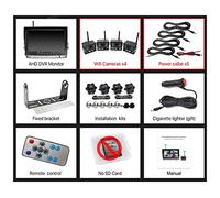 Telecamera Posteriore per Auto 2023 Aggiornamento AHD Digital Wireless Backup DVR Record Camera e 4CH 9 Inch AHD Monitor Kit for camion/rimorchio/autobus/pickup/rimorchio(With 4 cameras)