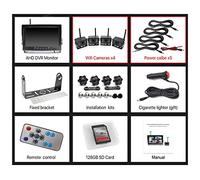 Telecamera Posteriore per Auto 2023 Aggiornamento AHD Digital Wireless Backup DVR Record Camera e 4CH 9 Inch AHD Monitor Kit for camion/rimorchio/autobus/pickup/rimorchio(4 cameras add 128GB)