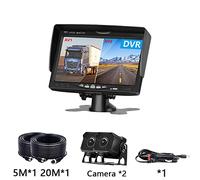 Telecamera Posteriore per Auto 2CH 7 pollici 1920 * 1080P IPS Screen Car Truck Bus AHD Monitor DVR con videoregistratore digitale for telecamera di backup retromarcia anteriore(2cam-5m and 20m)