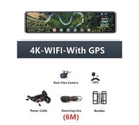 Telecamera Posteriore per Auto 4K 3840 * 2160P 12 pollici Car DVR Dash Cam GPS IMX415 Specchietto retrovisore 1080P Videocamera for auto Videoregistratore Park Monitor(Z601,128G)