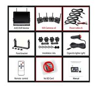 Telecamera Posteriore per Auto HD 8 pollici AHD Wireless Dual Antenna 4 canali Monitor DVR for auto 1080P Registratore di backup inverso for veicolo Telecamera for camion autobus(4 cameras)