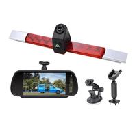 Telecamera Posteriore Per Hella 2DA 343 106-201 Con Monitor A Specchio Da 7" Doppia Lente Luce Freno Telecamera Retromarcia Con Tutte Auto Con Pianale Retrocamera Auto(Suction Cup Mount)