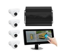 Telecamera Posteriore Registratore 3D 1080P Per Auto Con Telecamera Panoramica A 360° Con Touch Screen Da 1025" Per Camper Camion Camper Retrocamera Auto(Bianco)