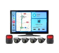 Telecamera Posteriore Registratore GPS DVR Touch Screen Per Punto Cieco Con Monitor Radar Per Punti Ciechi Android-Auto Wireless 10,1 Pollici Mini AHD1080P(128GB,2BSD Monitor GP999)