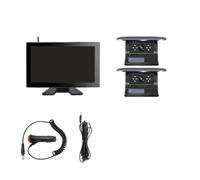 Telecamera posteriore Telecamera Di Backup A Ricarica Solare Magnetica Wireless Con Monitor DVR Da 10 Pollici Touch 4 CH BSD Telecamera retromarcia per auto(10.1 Inch add 2Cam,NO SD Card)