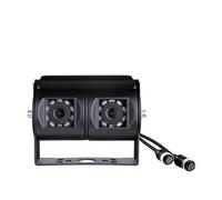 Telecamera Posteriore Telecamera Di Retromarcia Bianca A Doppia Lente Backup Per Camper CCD Con Doppia Lente Ad Angolo Regolabile Per Camion E Autobus(Black Camera-4PIN)