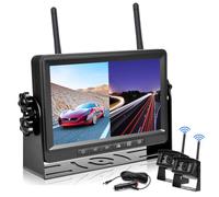 Telecamera Posteriore Wireless Digitale con 7 Pollici Monitor HD LCD, Impermeabile IP69, Visione Notturna, 2x Senza Fili Retrocamera, 12V-36V per camion/rimorchio/camper/barca/semirimorchio/bus