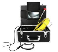 Telecamera professionale per ispezione tubi, lunghezza da 20 m a 50 m, display LCD da 7 pollici, 12 luci LED regolabili, rotazione dell'immagine a 360°, funzione DVR per ispezione di scarico e