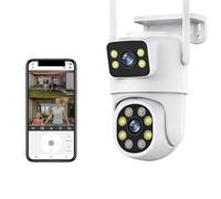 Telecamera PTZ a doppia lente 4K 8MP Full HD doppio schermo Ai Human Auto Tracking di videosorveglianza sicurezza esterna da 4MP Rilevamento del movimento(8MP No SD Card)