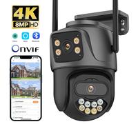 Telecamera PTZ esterna Wifi Dual Lens 4K 8MP HD Telecamera IP esterna 4MP Monitoraggio automatico Protezione di sicurezza CCTV Sorveglianza iCsee P2P