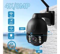 Telecamera PTZ Wifi 8MP 4K Telecamera esterna Telecamera IP di sicurezza Zoom 5X con corpo in metallo a prova di esplosione Telecamera Speed Dome Telecamera cctv