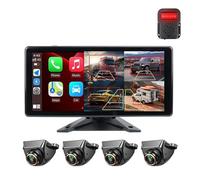 Telecamera Retromarcia Blind Spot 10.36'' IPS Touch Screen WiFi Wireless Android-Auto 4CH Record DVR Monitor E Mini AHD1080 Cam(128G,With 4 Camera)
