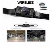 Telecamera Retromarcia Retrocamera Auto Camper 7 Led Wireless Infrarossi Colori
