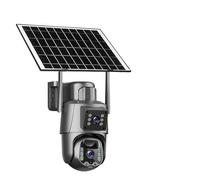 Telecamera solare 4G/WiFi con doppio schermo e obiettivo da esterno, 6 MP, 4K, batteria a basso consumo, telecamera IP, rilevamento umano PIR, protezione di sicurezza CCTV(WiFi Cam No Card)