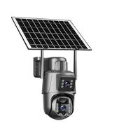 Telecamera solare 4G/WiFi con doppio schermo e obiettivo da esterno, 6 MP, 4K, batteria a basso consumo, telecamera IP, rilevamento umano PIR, protezione di sicurezza CCTV(4G Camera No Card)