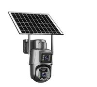Telecamera solare 4G/WiFi con doppio schermo e obiettivo da esterno, 6 MP, 4K, batteria a basso consumo, telecamera IP, rilevamento umano PIR, protezione di sicurezza CCTV,Super HD(WiFi Cam No Card)