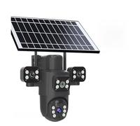 Telecamera solare 4G/WiFi con tre lenti, schermo da esterno, 6 MP, 6K, batteria a basso consumo, telecamera IP, protezione di sicurezza CCTV con visione notturna PIR,Super HD(4G Camera No Card)