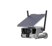 Telecamera solare 4K 8MP doppia lente 4G esterno Angolo di visione ultra ampio 180° PIR sicurezza for rilevamento umano Zoom 4X Rilevamento del movimento(4K 4G NO SD Card)