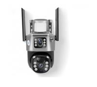 Telecamera solare a doppio obiettivo for esterni 4MP 4K IP a bassa potenza con batteria PIR Visione notturna Protezione di sicurezza CCTV Installazione versatile(4G Camera No Card)