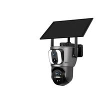 Telecamera solare a doppio schermo 2K Sim esterna 4G Rilevamento Humam PIR Monitoraggio automatico Telecamere di sicurezza con collegamento intelligente Installazione semplice(4G Version Add 32G)