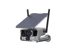 Telecamera Solare Di Sicurezza Esterna 4k, Visione Notturna, Doppio Obiettivo 180° Wide Viewing Monitoring, Pannello Solare 6W(WIFI With 128G)