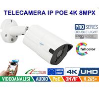 TELECAMERA SONY STARVIS 8MPX 4K IP POE TRICOLOR COLORE NOTTURNO ALLARMABILE