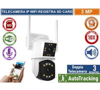 TELECAMERA SPEED DOME MOTORIZZATA IP WIFI DOPPIA TELECAMERA DIGITAL ZOOM 10X 3MP