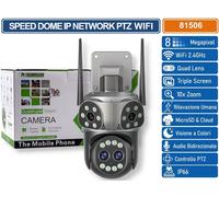 TELECAMERA SPEED DOME PTZ IP NETWORK 8MP CON QUATTRO LENTI ANALISI INTELLIGENTE