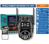 GASIASHOP SRL TELECAMERA SPEED DOME PTZ WIFI 6 MP DOUBLE LENS AUTOTRACKING RICONOSCOMENTO UMANO AUDIO BIDIREZIONALE COMPATIBILE TERZE PARTI IP65