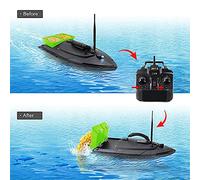 Telecamera subacquea per la pesca, Barca da pesca del telecomando senza fili RC. Bait Boat Fish Finder con 1. 5KG. Carica la gamma di segnale 300m(Black US Plug)