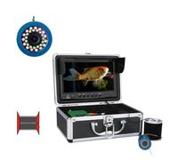 Telecamera Subacquea Pesca, Registratore DVR da 9 pollici a doppia lampada 15M 30M 1000TVL15pcs LED bianchi + 15pcs lampada a infrarossi for fotocamera da pesca subacquea su ghiaccio/mare/fiume(15M)
