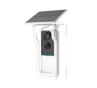 Telecamera video wireless con energia solare e WiFi per sistemi Tuya Smart Home, con allarme di rilevamento del movimento PIR 1080p, per monitoraggio dell'ingresso domestico all'aperto (bianco)