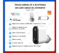 Telecamera Videosorveglianza a Batteria 1080p IP Wifi Alexa Google da Esterno