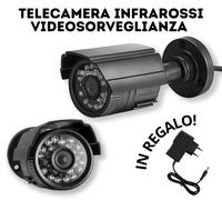Telecamera Videosorveglianza Infrarossi HD 2000 TVL con Alimentatore Incluso