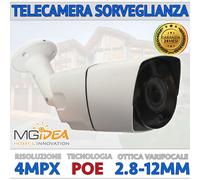 TELECAMERA VIDEOSORVEGLIANZA IP POE BULLET VARIFOCALE 4MPX ESTERNA INTERNA