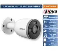 TELECAMERA WI-FI 6 BULLET 3MP RILEVAMENTO PERSONE E VEICOLI SIRENA E LUCI ALLARM