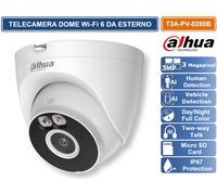 TELECAMERA WI-FI 6 DOME 3MP RILEVAMENTO PERSONE E VEICOLI SIRENA E LUCI ALLARME