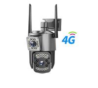 Telecamera WI-FI Esterno, 4MP 4K Dual Lens Outdoor Camera PTZ IP Cameras Night Vision Security Protection Wireless CCTV Net Video Surveillence(No card)