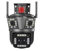 Telecamera Wi-Fi for esterni 8K 16MP con zoom 12X, quattro obiettivi, tre schermi, telecamera PTZ, telecamere di sorveglianza a 360°, telecamera di sicurezza con rilevamento del movimento(E/U,8K 16MP