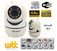 Bravo Telecamera Wi-Fi da Interno, 1440p QHD, Motorizzata 360°, Visione Notturna a Colori, Compatibile ONVIF