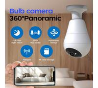 Telecamera wifi da lampadina 2.4G 1080P, mini telecamera IP smart casa panoramica 360° HD, attacco E27 per interni ed esterni, telecamera a cupola 2.4G, per monitoraggio bambini e animali domestici, a