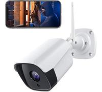 Telecamera WiFi di sorveglianza da esterno HD 1080p 2.4GHz con visione notturna e audio bidirezionale IP66 Impermeabile Telec. IP esterna/interna Intercettazione movimenti Zoom manuale IOS/Android