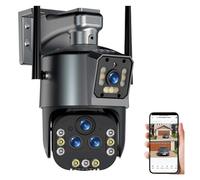 Telecamera Wifi Esterno, Telecamera IP 16MP 8K Zoom 20X Telecamera di sicurezza wireless esterna 4K Telecamera PTZ a quattro lenti Smart Home CCTV Telecamere di sorveglianza ,Sicurezza, Antifurto(8K C