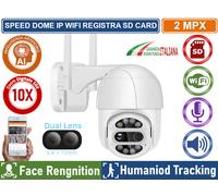 TELECAMERA WIFI IP SPEED DOME ZOOM 10X IP66 2MP REGISTRA SU CLOUD E SD CARD