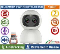 TELECAMERA WIFI IP ZOOM 10X 2 MPX REGISTRA SD CARD CLOUD AUTOTRACKING HUMANOID